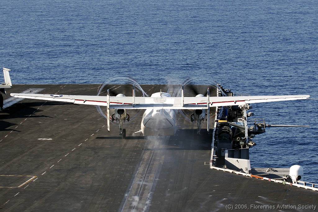 38 CVN71060221 C-2A 162158 44 DK 03 C-2A 162158/44 of VRC-40, Det.1 - USS Theodore Roosevelt, 21 February 2006 (C) Didier Kories